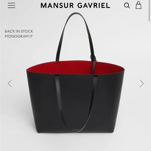 Mansur Gavriel large tote in black/flamma